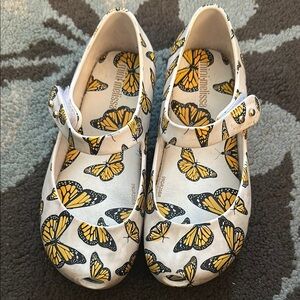 Mini Melissa White and Orange Monarch Butterfly 🦋 Dress Shoes Size 10